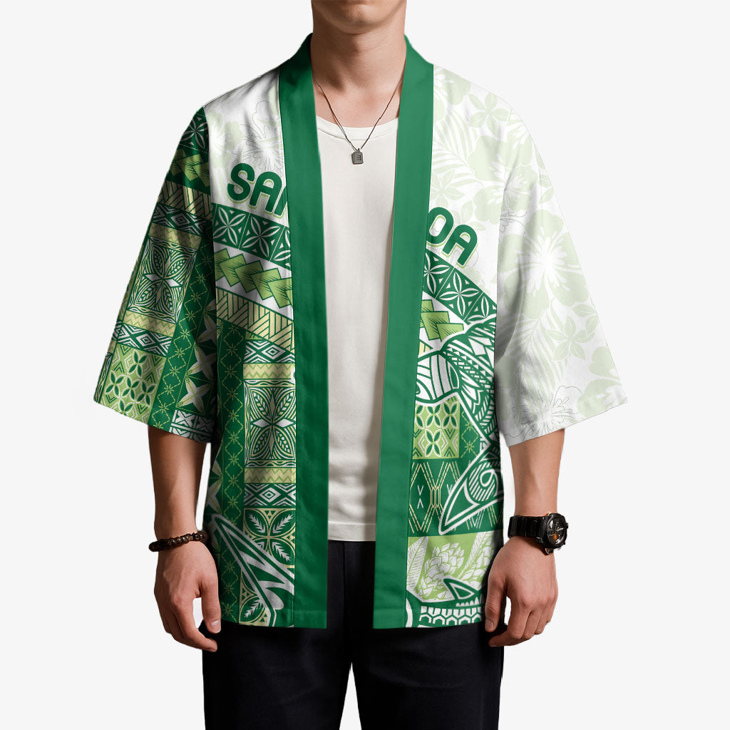 Samoa Mamanu Siapo Forest Green Kimono Tatau Malie LT7 - Polynesian Pride