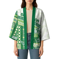 Samoa Mamanu Siapo Forest Green Kimono Tatau Malie LT7 - Polynesian Pride