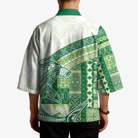 Samoa Mamanu Siapo Forest Green Kimono Tatau Malie LT7 - Polynesian Pride