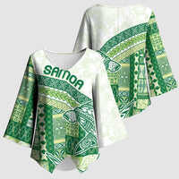 Samoa Mamanu Siapo Forest Green Kimono Sleeve Blouse Tatau Malie LT7 - Polynesian Pride