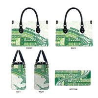 Samoa Mamanu Siapo Forest Green Leather Bag Tatau Malie LT7 - Polynesian Pride