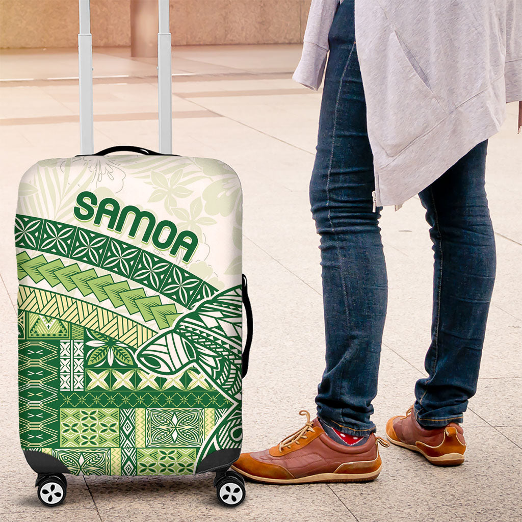 Samoa Mamanu Siapo Forest Green Luggage Cover Tatau Malie LT7 Forest Green - Polynesian Pride