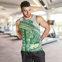 Samoa Mamanu Siapo Forest Green Men Tank Top Tatau Malie LT7 Forest Green - Polynesian Pride