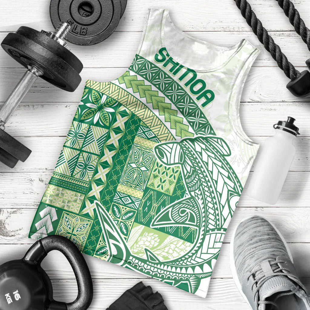 Samoa Mamanu Siapo Forest Green Men Tank Top Tatau Malie LT7 - Polynesian Pride