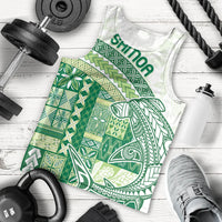 Samoa Mamanu Siapo Forest Green Men Tank Top Tatau Malie LT7 - Polynesian Pride