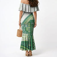 Samoa Mamanu Siapo Forest Green Mermaid Dress Tatau Malie LT7 - Polynesian Pride