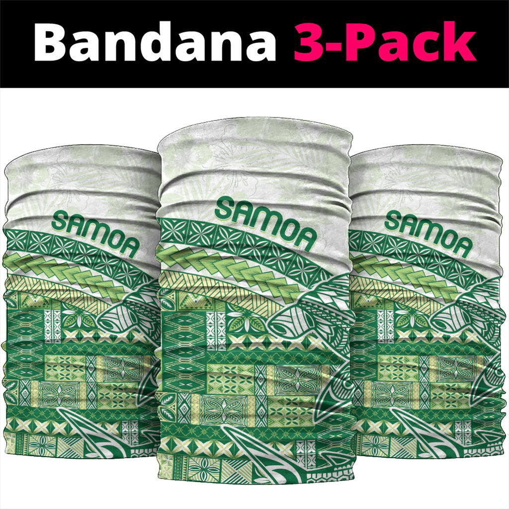 Samoa Mamanu Siapo Forest Green Neck Gaiter Tatau Malie LT7 package One Size: 25*50cm Forest Green - Polynesian Pride