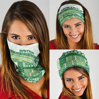 Samoa Mamanu Siapo Forest Green Neck Gaiter Tatau Malie LT7 - Polynesian Pride