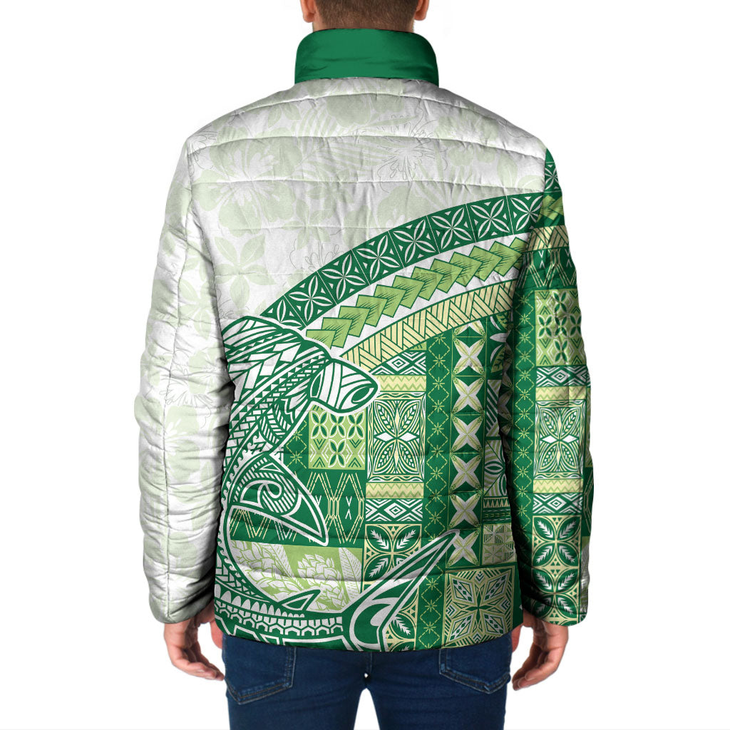 Samoa Mamanu Siapo Forest Green Padded Jacket Tatau Malie LT7 - Polynesian Pride
