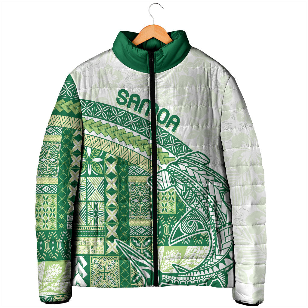 Samoa Mamanu Siapo Forest Green Padded Jacket Tatau Malie LT7 - Polynesian Pride