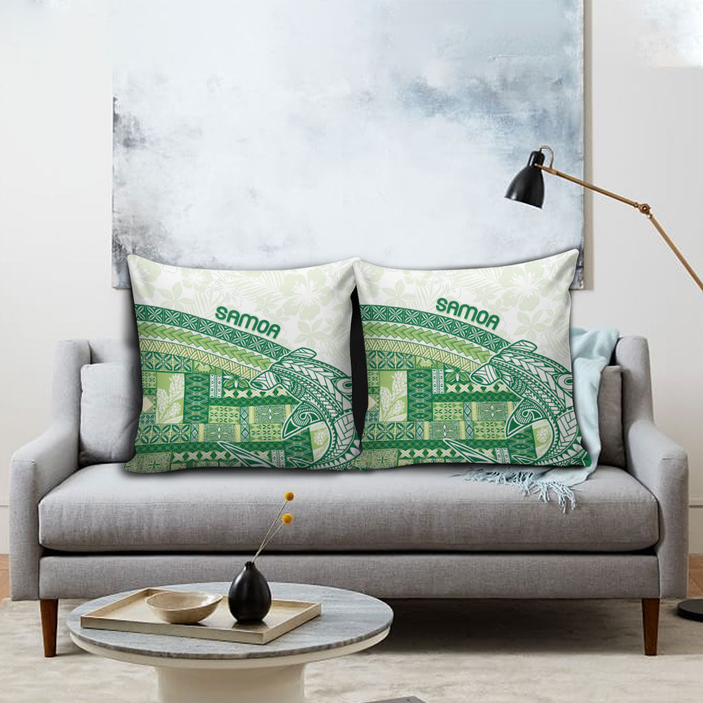 Samoa Mamanu Siapo Forest Green Pillow Cover Tatau Malie LT7 - Polynesian Pride