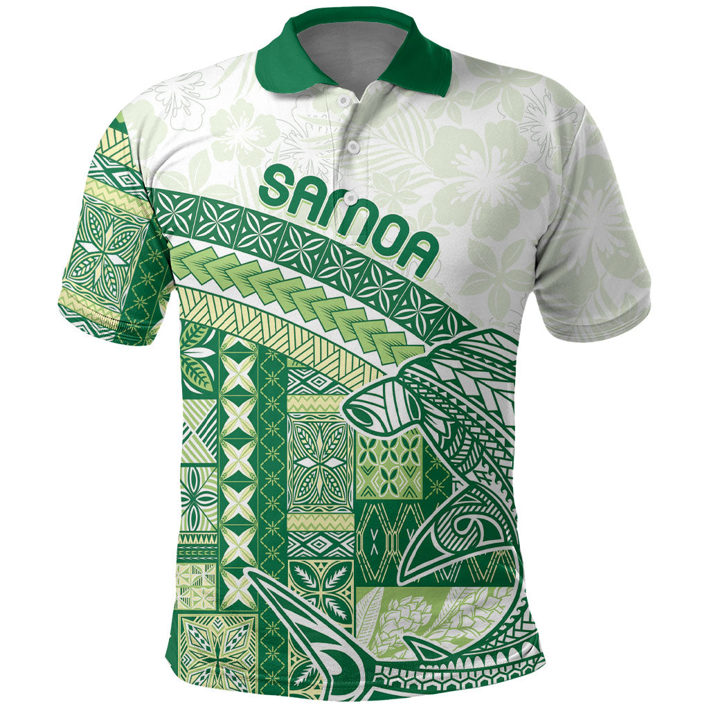 Samoa Mamanu Siapo Forest Green Polo Shirt Tatau Malie LT7 Forest Green - Polynesian Pride