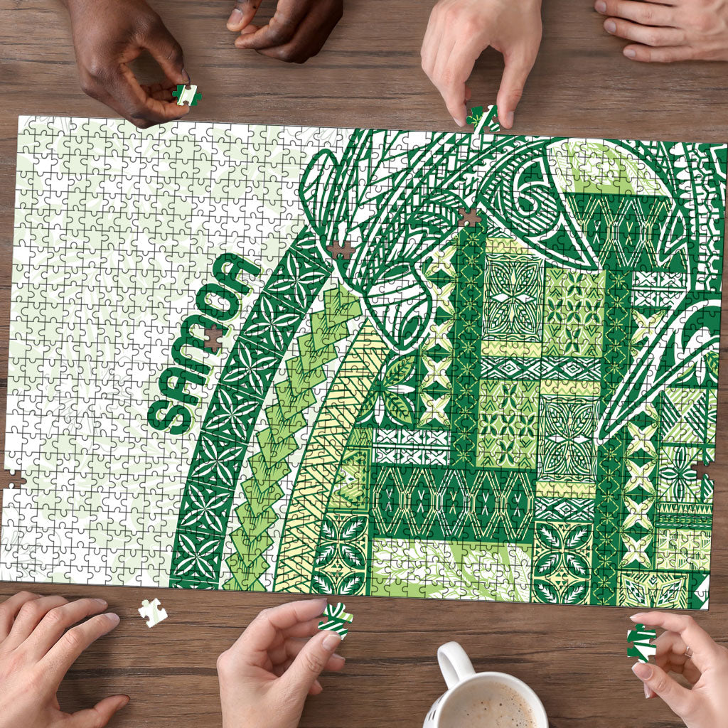 Samoa Mamanu Siapo Forest Green Puzzle Tatau Malie LT7 - Polynesian Pride