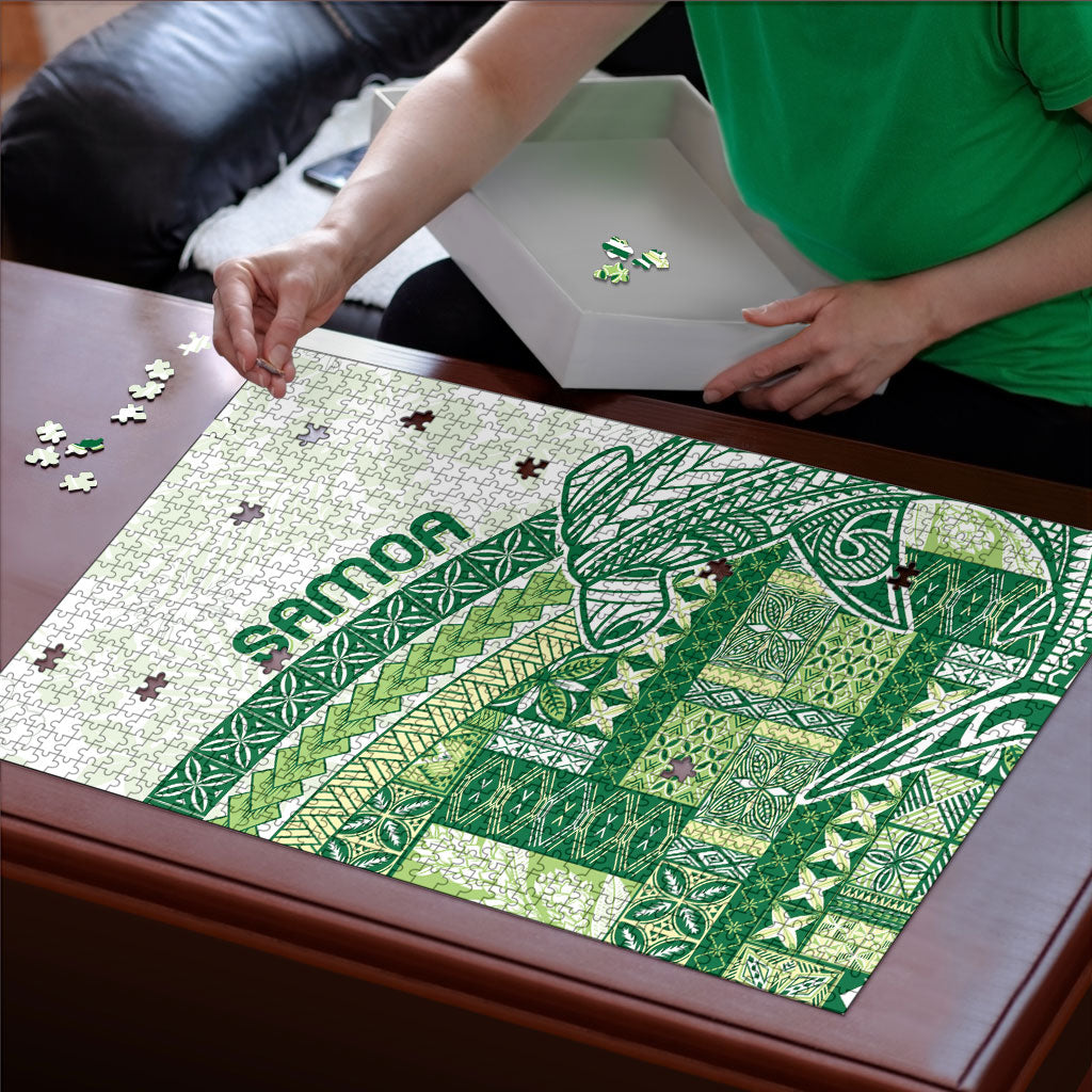 Samoa Mamanu Siapo Forest Green Puzzle Tatau Malie LT7 - Polynesian Pride