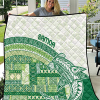 Samoa Mamanu Siapo Forest Green Quilt Tatau Malie LT7 Forest Green - Polynesian Pride