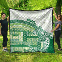 Samoa Mamanu Siapo Forest Green Quilt Tatau Malie LT7 - Polynesian Pride