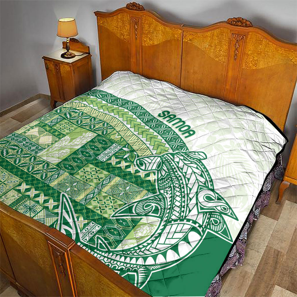 Samoa Mamanu Siapo Forest Green Quilt Tatau Malie LT7 - Polynesian Pride
