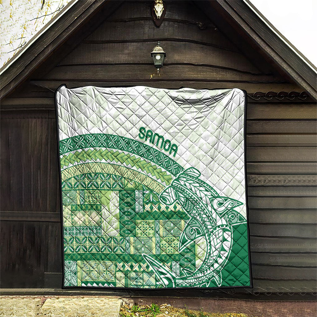 Samoa Mamanu Siapo Forest Green Quilt Tatau Malie LT7 - Polynesian Pride