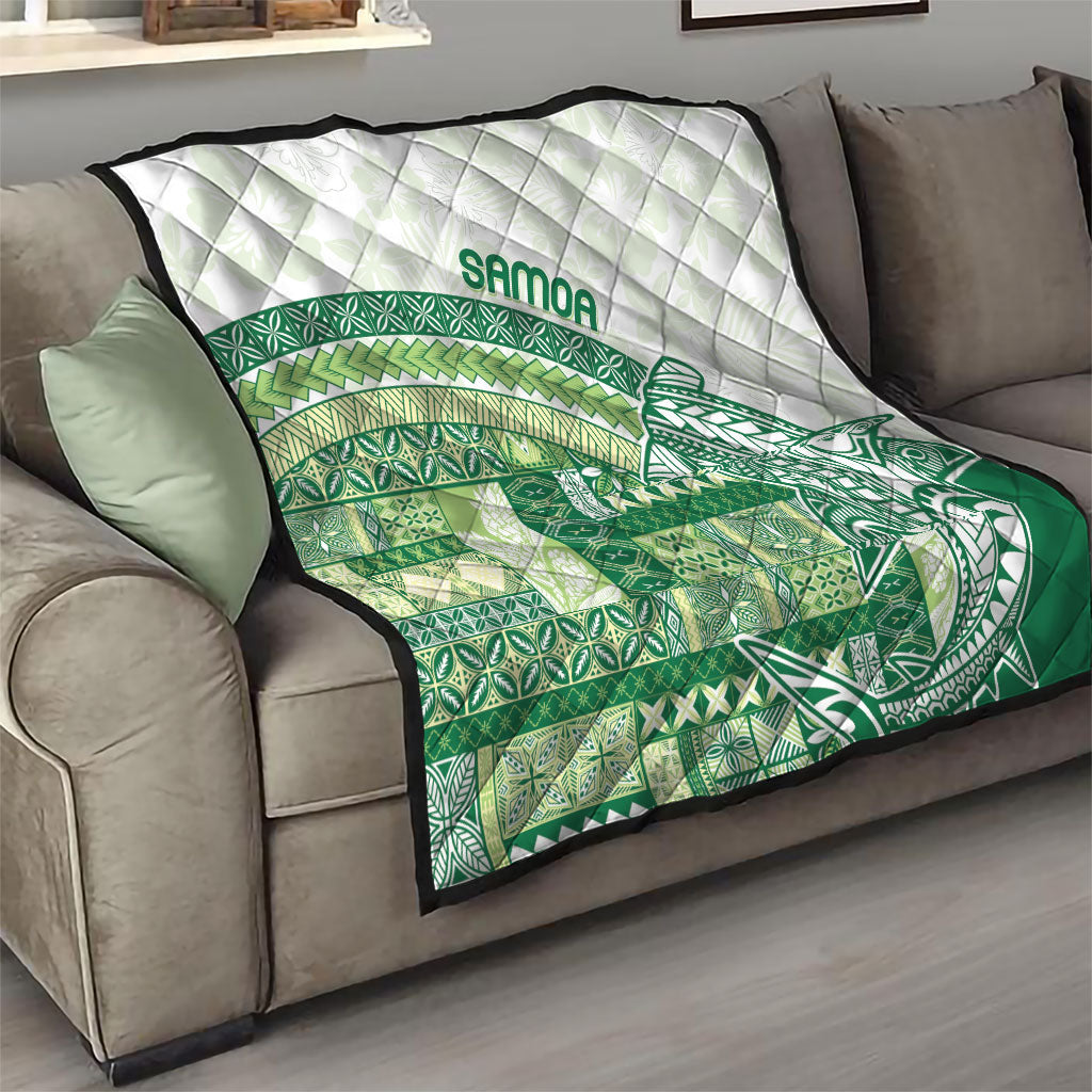 Samoa Mamanu Siapo Forest Green Quilt Tatau Malie LT7 - Polynesian Pride