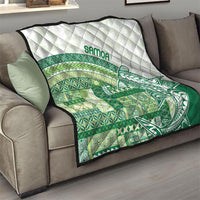 Samoa Mamanu Siapo Forest Green Quilt Tatau Malie LT7 - Polynesian Pride