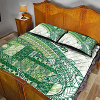 Samoa Mamanu Siapo Forest Green Quilt Bed Set Tatau Malie LT7 - Polynesian Pride