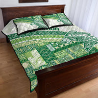 Samoa Mamanu Siapo Forest Green Quilt Bed Set Tatau Malie LT7 - Polynesian Pride