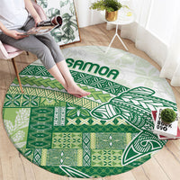 Samoa Mamanu Siapo Forest Green Round Carpet Tatau Malie LT7 - Polynesian Pride