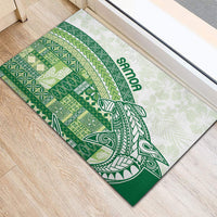 Samoa Mamanu Siapo Forest Green Rubber Doormat Tatau Malie LT7 - Polynesian Pride