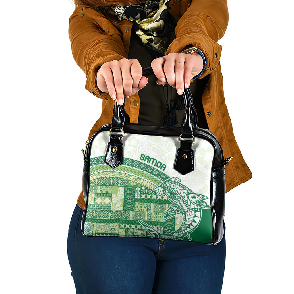 Samoa Mamanu Siapo Forest Green Shoulder Handbag Tatau Malie LT7 One Size Forest Green - Polynesian Pride