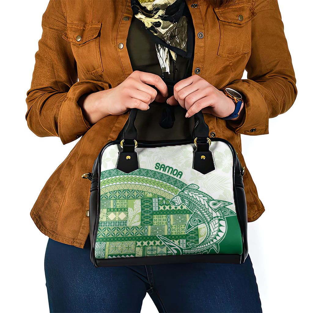 Samoa Mamanu Siapo Forest Green Shoulder Handbag Tatau Malie LT7 - Polynesian Pride