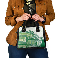 Samoa Mamanu Siapo Forest Green Shoulder Handbag Tatau Malie LT7 - Polynesian Pride