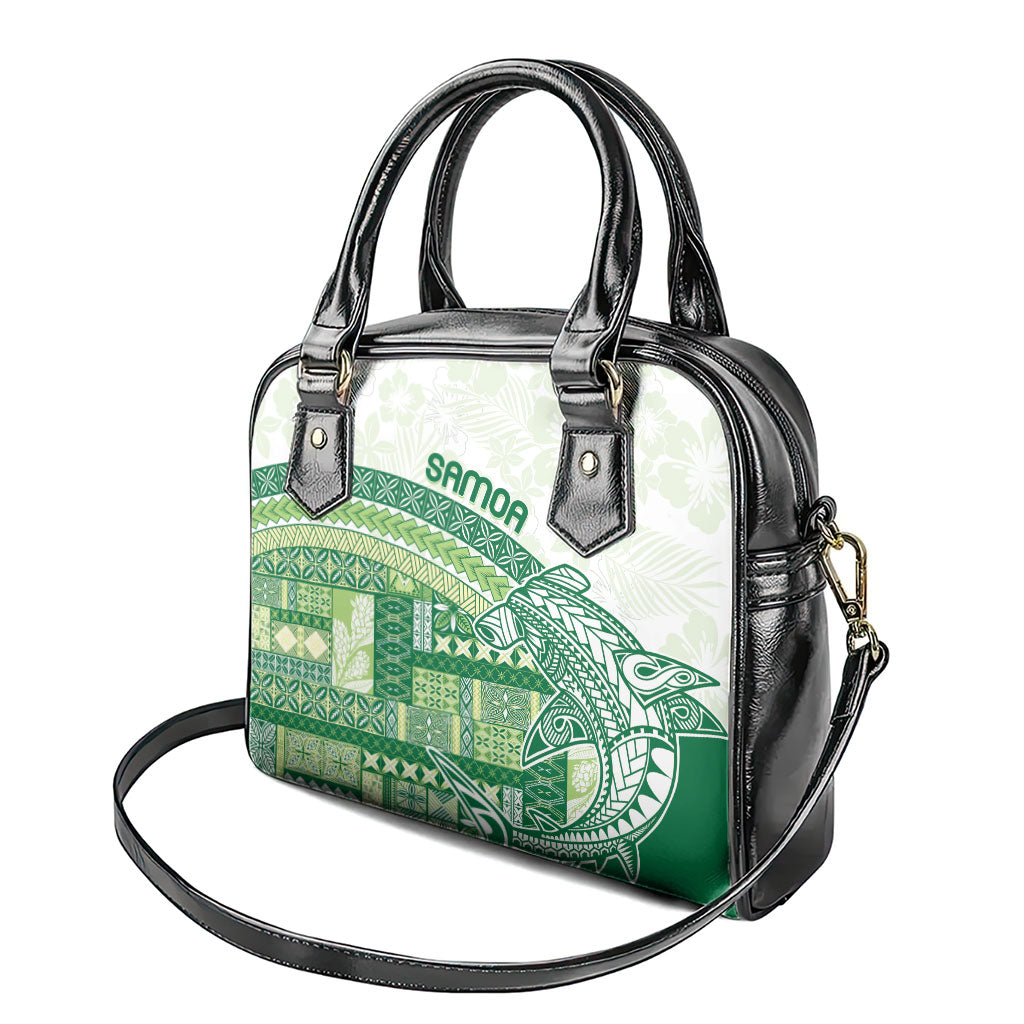 Samoa Mamanu Siapo Forest Green Shoulder Handbag Tatau Malie LT7 - Polynesian Pride