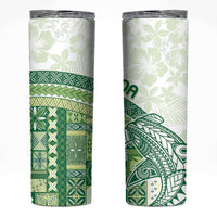 Samoa Mamanu Siapo Forest Green Skinny Tumbler Tatau Malie LT7 Forest Green - Polynesian Pride