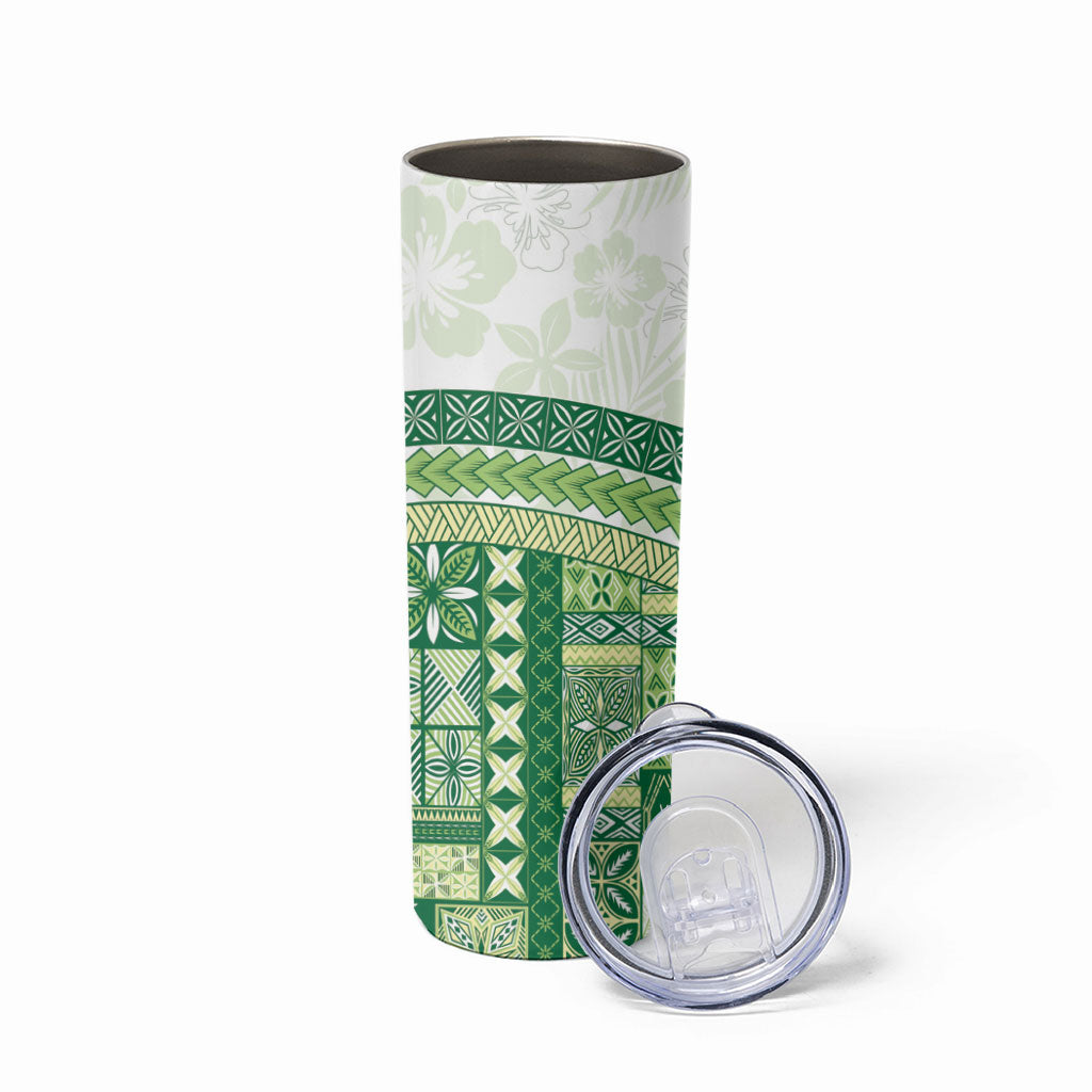 Samoa Mamanu Siapo Forest Green Skinny Tumbler Tatau Malie LT7 - Polynesian Pride