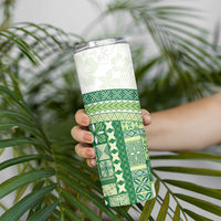 Samoa Mamanu Siapo Forest Green Skinny Tumbler Tatau Malie LT7 - Polynesian Pride