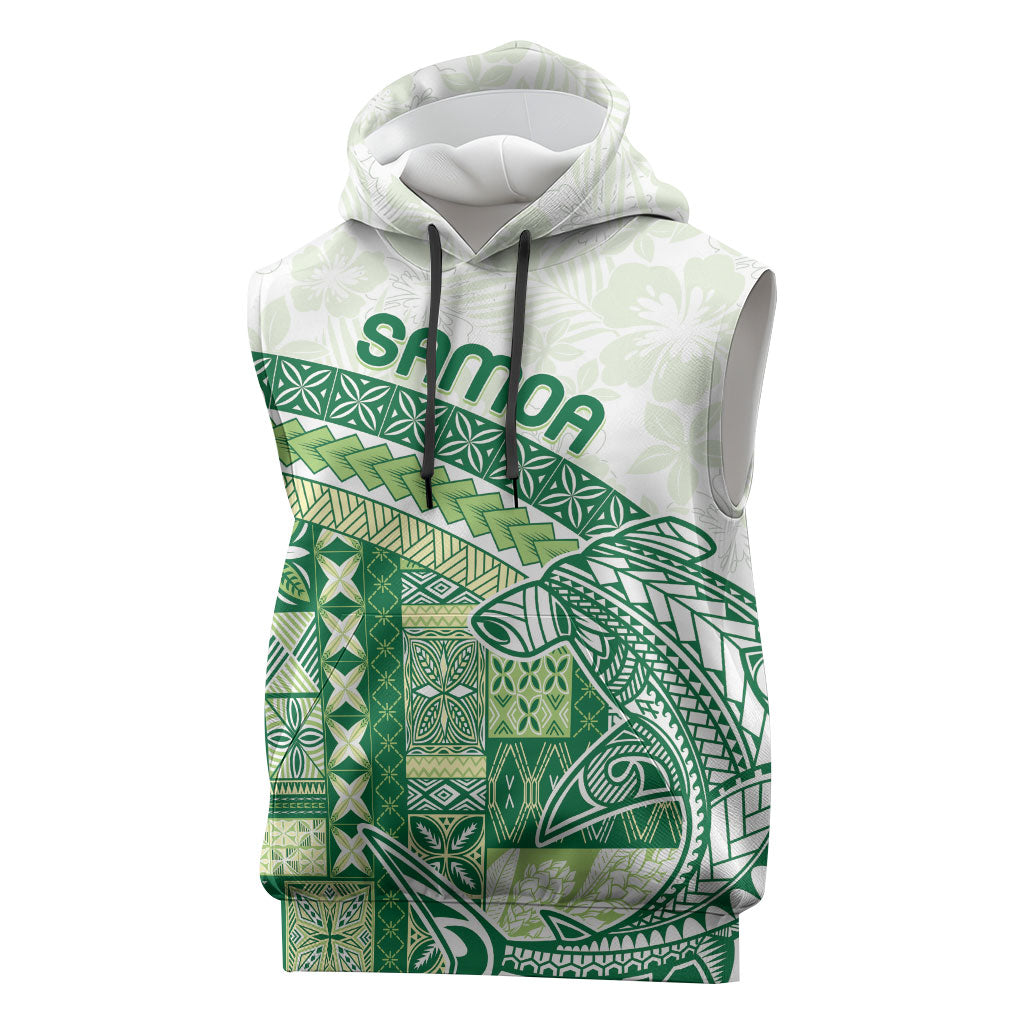 Samoa Mamanu Siapo Forest Green Sleeveless Hoodie Tatau Malie LT7 Forest Green - Polynesian Pride