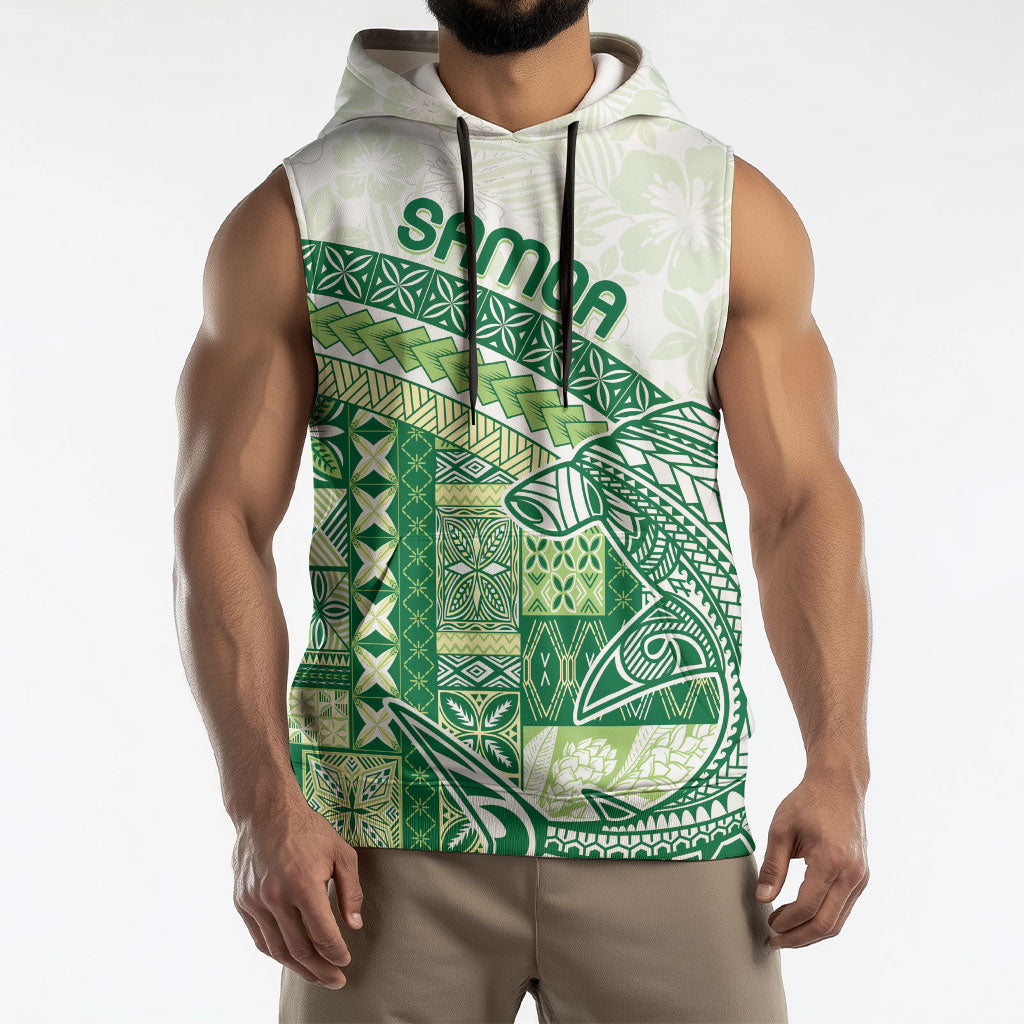 Samoa Mamanu Siapo Forest Green Sleeveless Hoodie Tatau Malie LT7 - Polynesian Pride