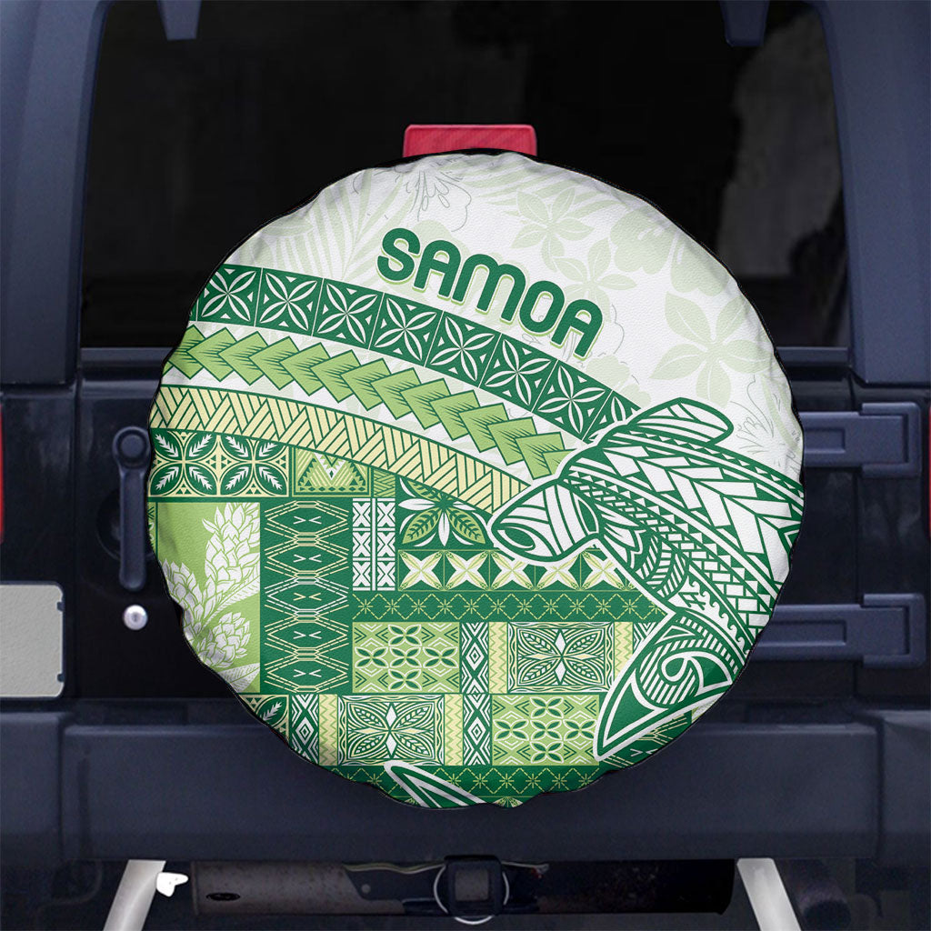 Samoa Mamanu Siapo Forest Green Spare Tire Cover Tatau Malie LT7 No hole Forest Green - Polynesian Pride