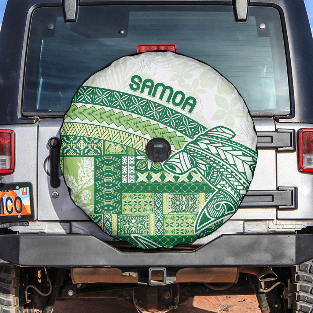 Samoa Mamanu Siapo Forest Green Spare Tire Cover Tatau Malie LT7 Forest Green - Polynesian Pride