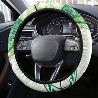 Samoa Mamanu Siapo Forest Green Steering Wheel Cover Tatau Malie LT7 - Polynesian Pride
