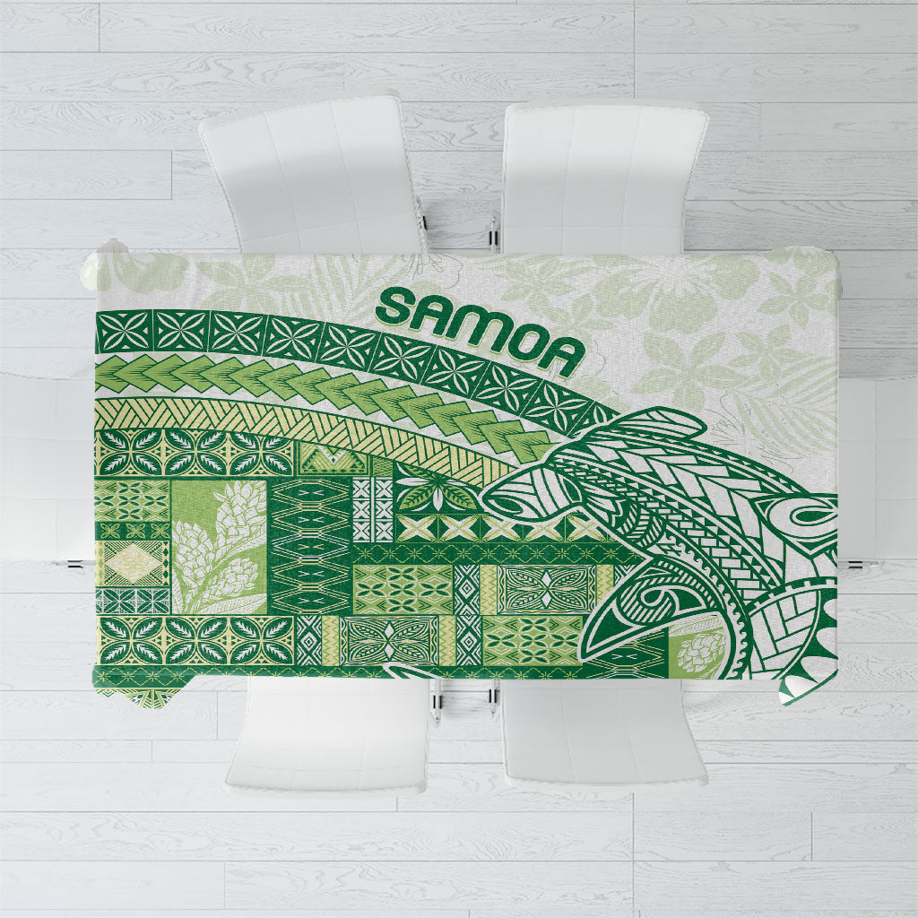 Samoa Mamanu Siapo Forest Green Tablecloth Tatau Malie LT7 Forest Green - Polynesian Pride