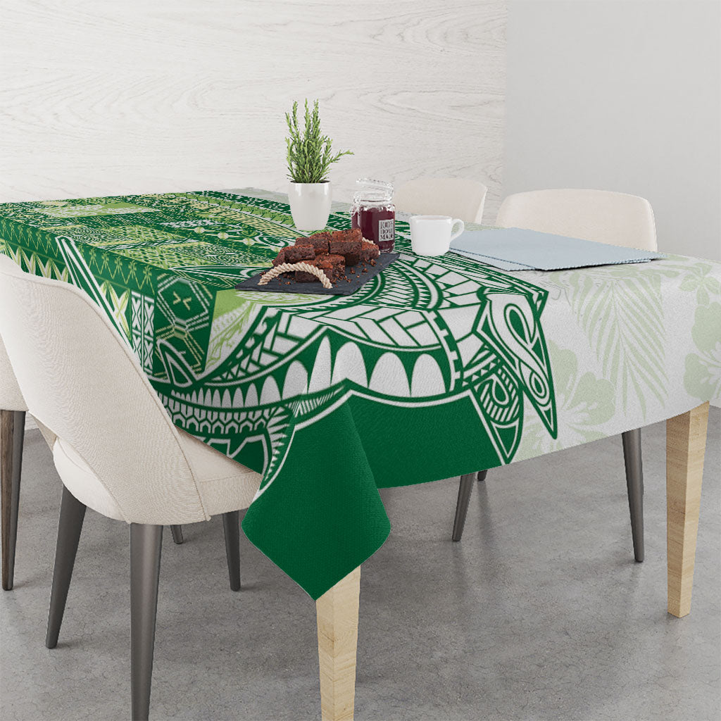 Samoa Mamanu Siapo Forest Green Tablecloth Tatau Malie LT7 - Polynesian Pride