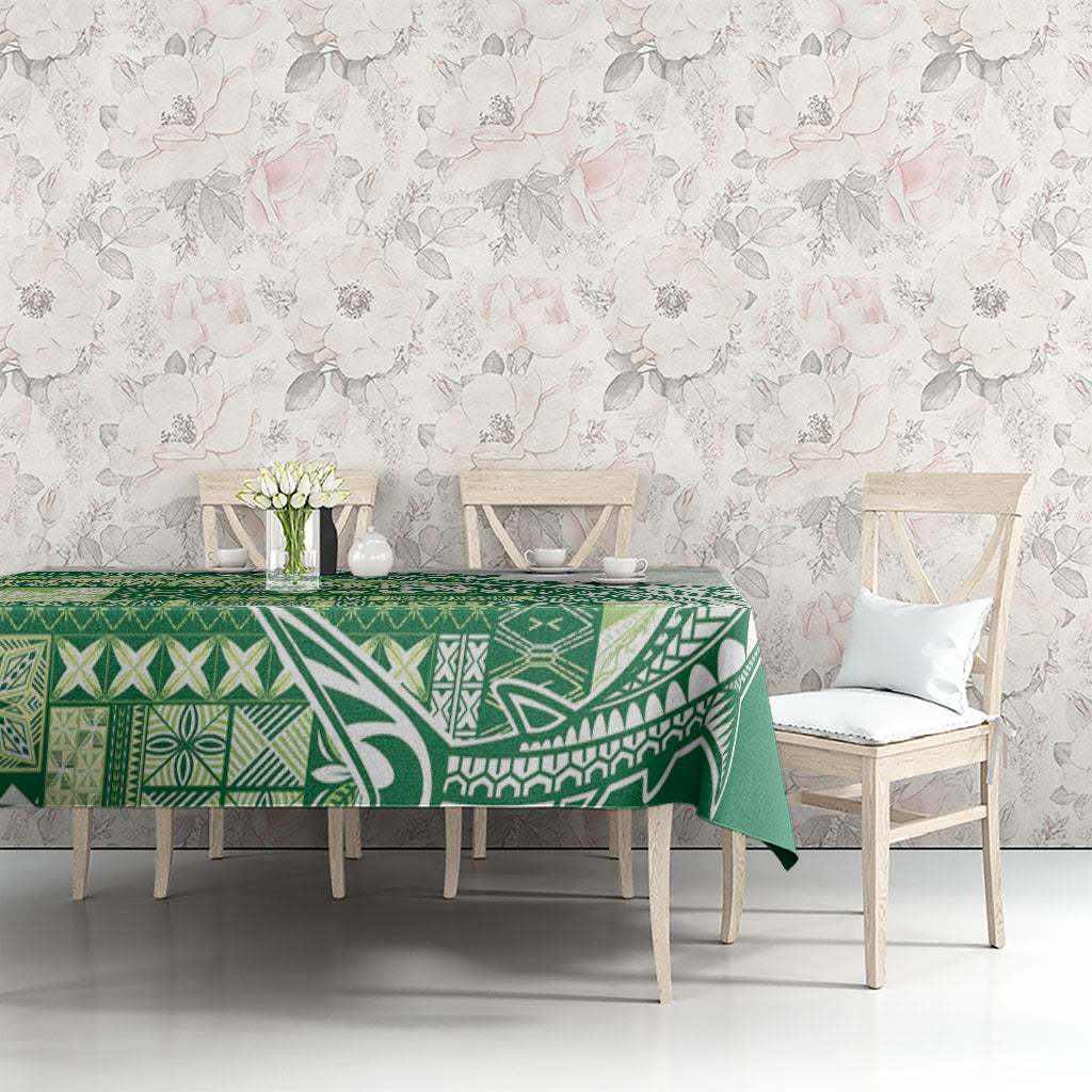 Samoa Mamanu Siapo Forest Green Tablecloth Tatau Malie LT7 - Polynesian Pride