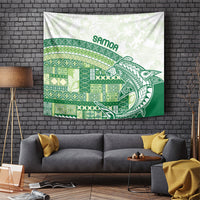 Samoa Mamanu Siapo Forest Green Tapestry Tatau Malie LT7 Forest Green - Polynesian Pride