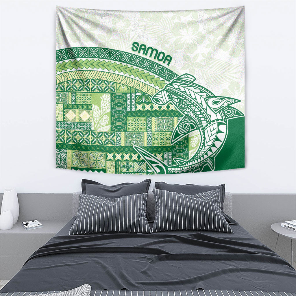 Samoa Mamanu Siapo Forest Green Tapestry Tatau Malie LT7 - Polynesian Pride