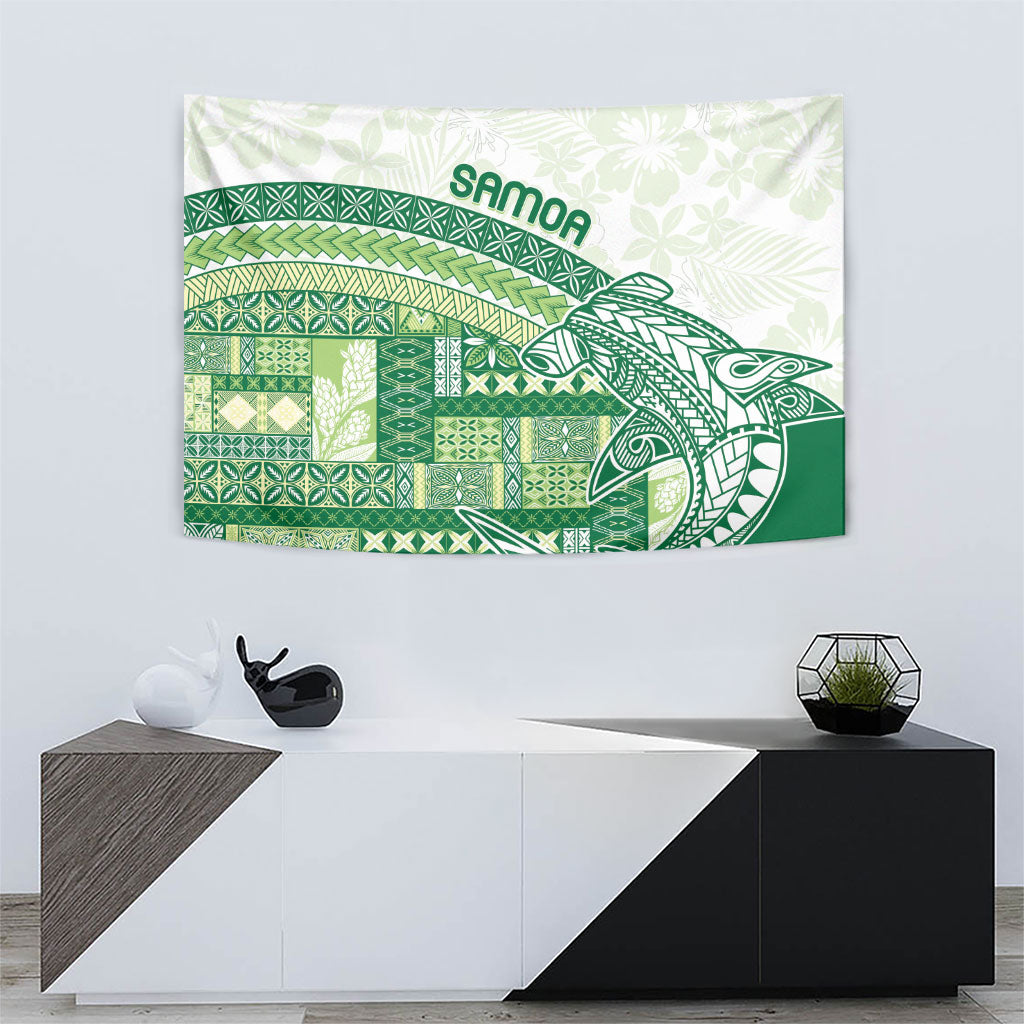 Samoa Mamanu Siapo Forest Green Tapestry Tatau Malie LT7 - Polynesian Pride