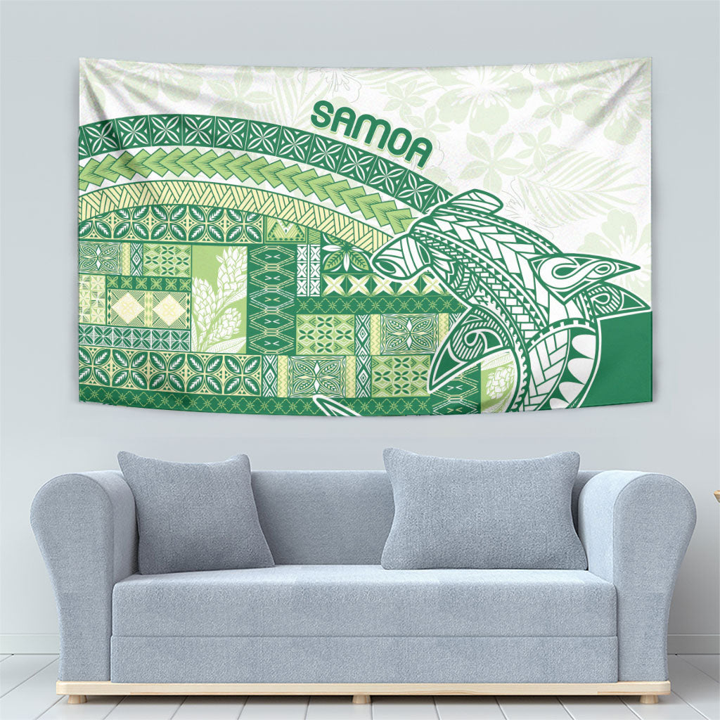 Samoa Mamanu Siapo Forest Green Tapestry Tatau Malie LT7 - Polynesian Pride