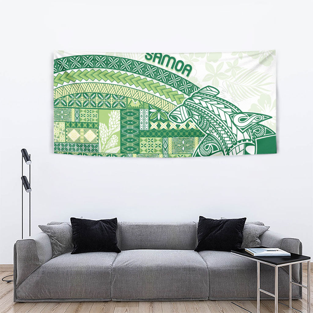 Samoa Mamanu Siapo Forest Green Tapestry Tatau Malie LT7 - Polynesian Pride