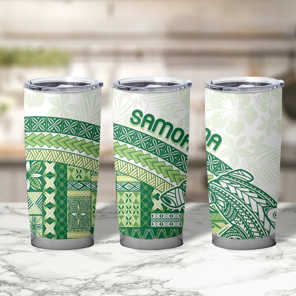 Samoa Mamanu Siapo Forest Green Tumbler Cup Tatau Malie LT7 - Polynesian Pride