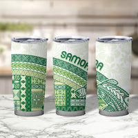 Samoa Mamanu Siapo Forest Green Tumbler Cup Tatau Malie LT7 - Polynesian Pride